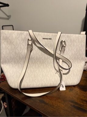 Michael Kors White Signature Tote Bag